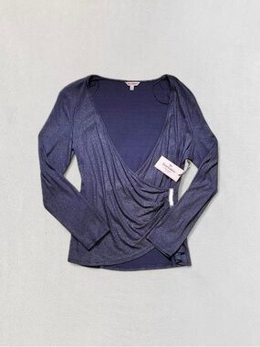 Juicy Couture Navy Blue Shimmer Rhinestone Wrap Cardigan, Women’s XL (16-18)